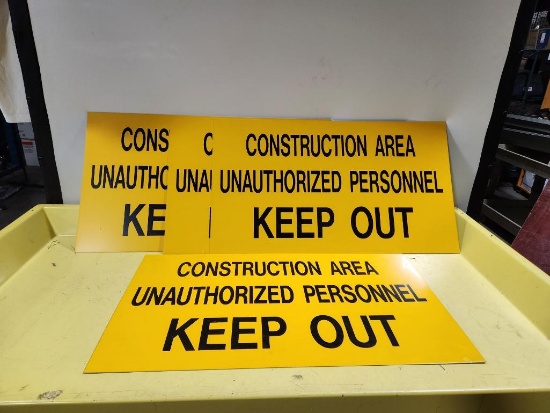 Five Construction Signs, Keep Out