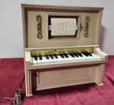 J. Chein Piano Lodeon Toy Player Piano w/ Rolls, Works