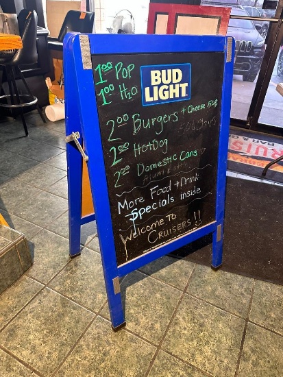 Bud Light Sandwich Board Style Chalkboard Menu Sidewalk Sign