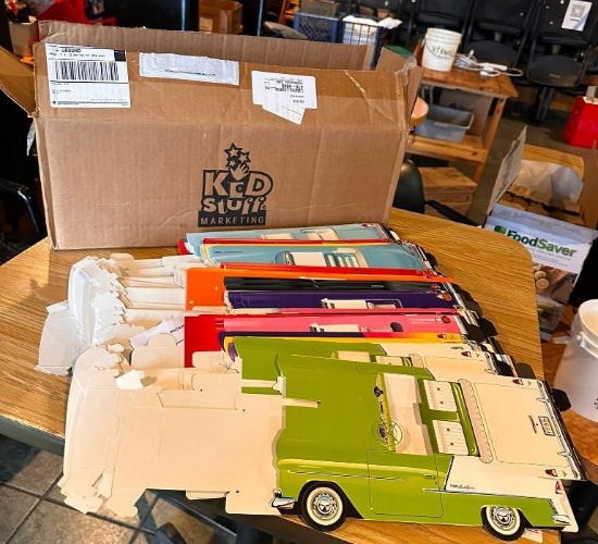 Kid Stuff Classic Cruisers Variety Cardboard Car Models w/ Info on Bottom, Approx. 50+- Various Cars