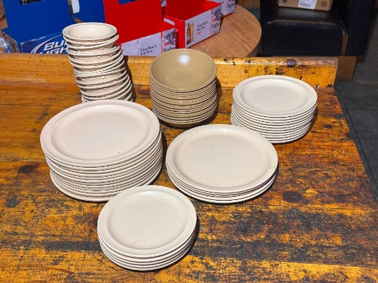 Group of Melamine Restaurant China, GET / See Sizes and Counts in Pictures Attached