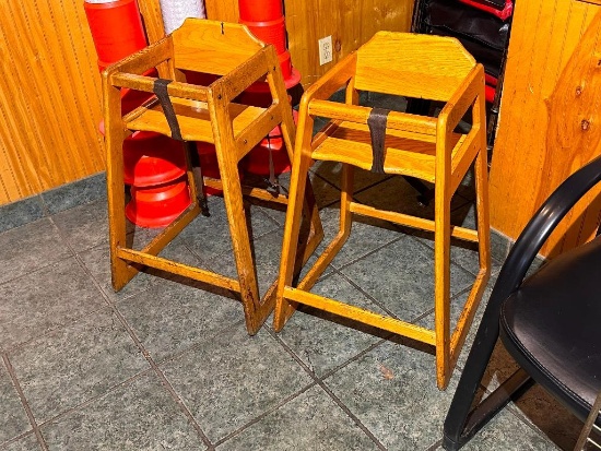 Lot of 2, NSF Wood High Chairs