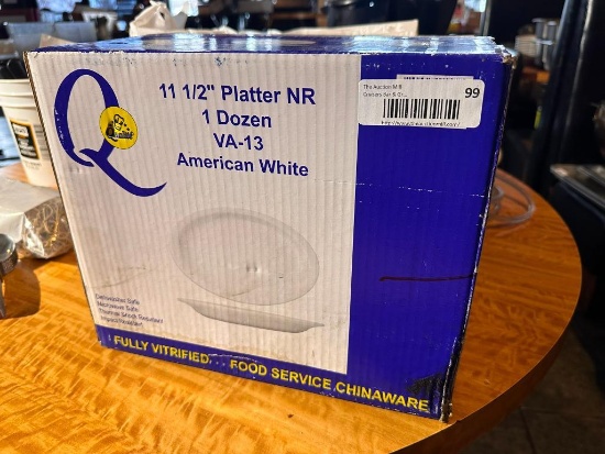 New Case - Qualite 11-1/2in Platter NR, 1 Dozen, No. VA-13, American White