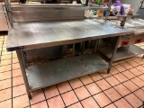 Stainless Steel Prep Table w/ Lower Shelf, 60in x 30in x 35in H