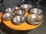Lot of 14 Stainless Steel Mixing Bowls, 12in to 16in