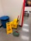 Mop Bucket, Mop and Wet Floor Sign