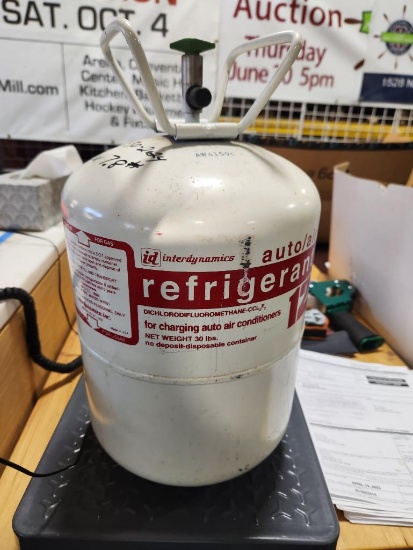 R-12 Refrigerant, 7.8lbs Gross Weight