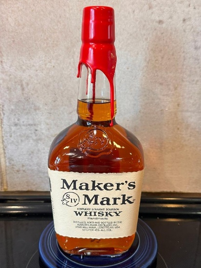 Makers Mark Kentucky Straight Bourbon Whisky, Handmade, 1 Liter Sealed Bottle