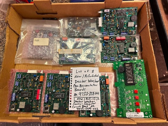 Lot of 8, New or Refurbished Dexter Washer Accumulator Boards, No. 9732-258-001, 1 New Circuit Board