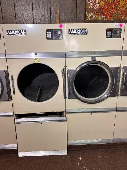 Lot of 2, American Dryer Corp. Commercial Single Pocket Dryers, 1 Missing Door