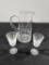 Cut Glass Pitcher w/ Matching Wine Glasses