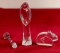 Glass Stopper, Glass Mice Paperweight, Signed Glass Vase