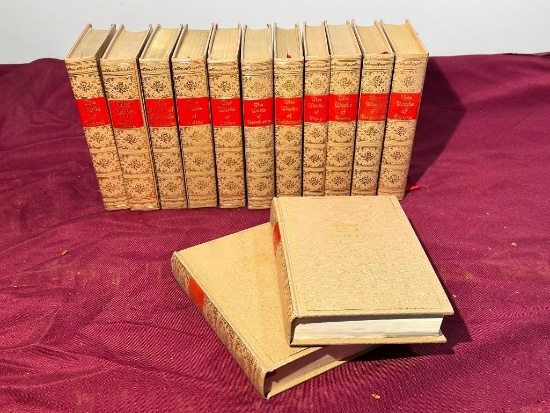 13 Volumes, The Works of World Famous Authors, Dumas, Stevenson, Boswell, Balzac, Cellini & Others