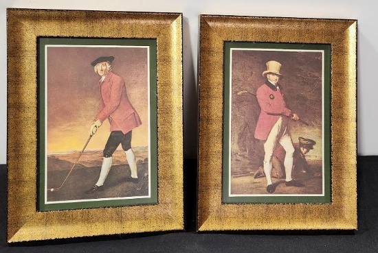 Victorian Golf Prints, Framed