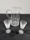 Cut Glass Pitcher w/ Matching Wine Glasses