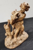 Unique Statue of Girl Riding a Goat