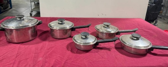 Lot of 5 Vintage Seal-O-Matic Cookware w/ Lids