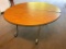 Laminate Top 60in Round Folding Portable Mobile Table, Great Lunch or Card Table, Space Saver