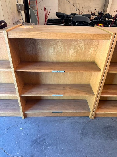 Wood, Doubled Sided Bookshelf, 72in x 42in x 19in