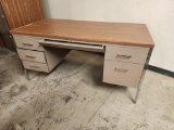 High-Quality Desk, Metal w/ Laminate Top 60in x 30in, 5 Drawers