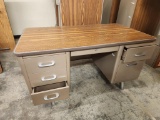 High-Quality Desk, Metal w/ Laminate Top 60in x 30in, 5 Drawers