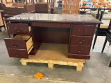 Double Pedestal Executives Desk w/ Six Drawers