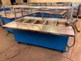 Delfield Shelleyglas NSF Custom KH-5-NU Heated Serving Counter, 5-Pan Buffet Warmer, Mobile