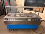 Delfield Shelleyglas NSF Custom KH-5-NU Heated Serving Counter, 5-Pan Buffet Warmer, Mobile