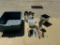 Tub w/ Salt & Pepper Grinders, Bottle Openers, Bar Supplies