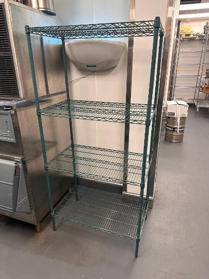 NSF Green Epoxy 4-Shelf Commercial Restaurant Shelving Unit, 75in x 36in x 21in