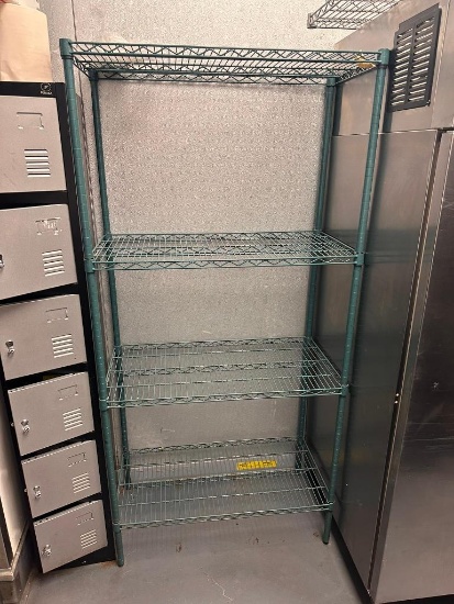 NSF Green Epoxy 4-Shelf Commercial Restaurant Shelving Unit, 75in x 36in x 18in
