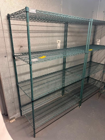 NSF Green Epoxy 4-Shelf Commercial Restaurant Shelving Unit, 75in x 48in x 24in