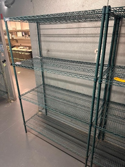 NSF Green Epoxy 4-Shelf Commercial Restaurant Shelving Unit, 75in x 48in x 24in
