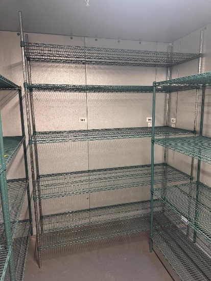 NSF Green Epoxy 5-Shelf Commercial Restaurant Shelving Unit, 86in x 72in x 24in