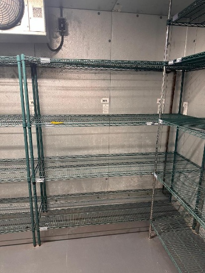 NSF Green Epoxy 4-Shelf Commercial Restaurant Shelving Unit, 76in x 72in x 24in