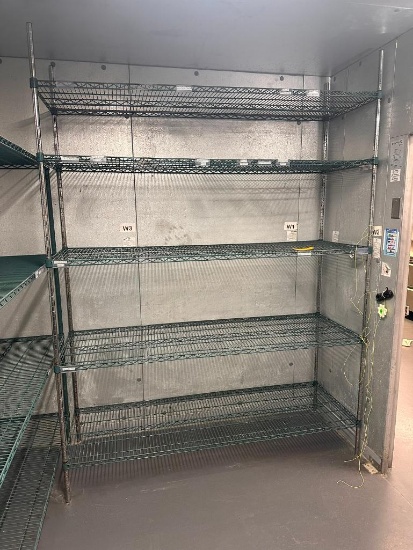 NSF Green Epoxy 5-Shelf Commercial Restaurant Shelving Unit, 86in x 60in x 24in Aprox.