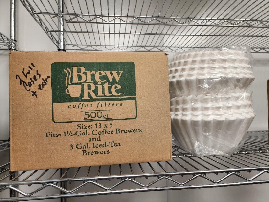 2 Full Cases, Brew Rite 13in x 5in Coffee and Tea Filters, 1,000 Qty.