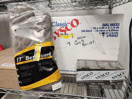7 New Grill Bricks, New 17in Oven Mitt