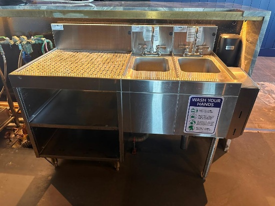 GlasTender Backbar Set Up, Drainboard, 2 Sinks, See Images for Model Numbers