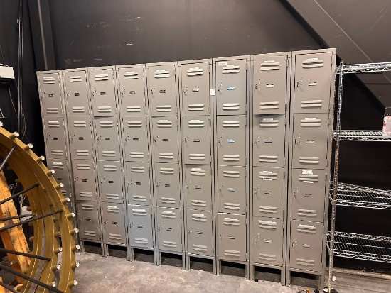 11 Qty (11 Sets) Global 2-Unit Metal Locker Cabinets, Sold by the Locker Unit x's Qty. 11