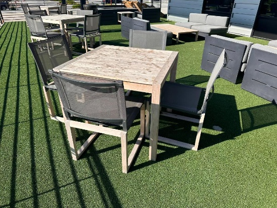 Outdoor Table w/ 4 Matching Chairs, 36in x 36in Table