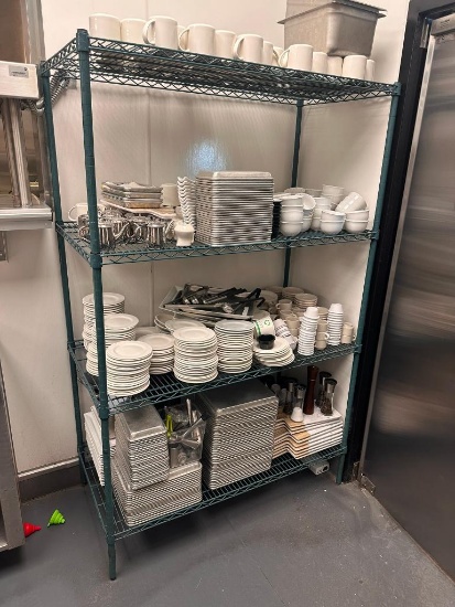 NSF Green Epoxy 4-Shelf Commercial Restaurant Shelving Unit, 75in x 48in x 24in