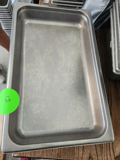 12 Qty. - Full-Size Steam Pans, Approx. 2.5in Deep