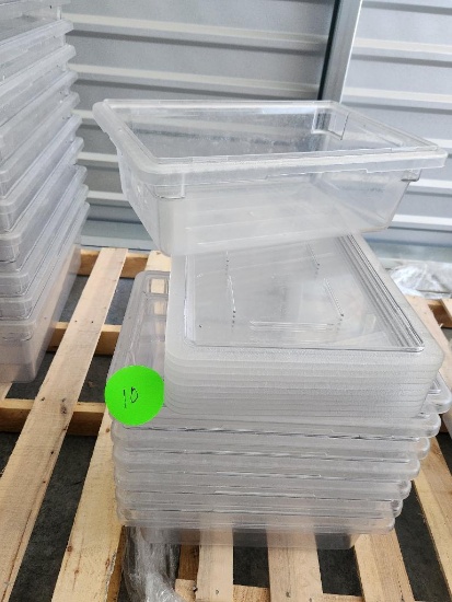 10 Qty. Cambro 12in x 18in x 6in Food Storage Containers w/ Lids