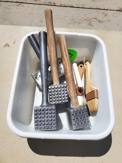Tub of Kitchen Utensils