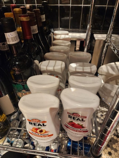 Lot of 12 Simply Squeeze Real Infused Exotics 500ml - Peach Puree & Strawberry Puree