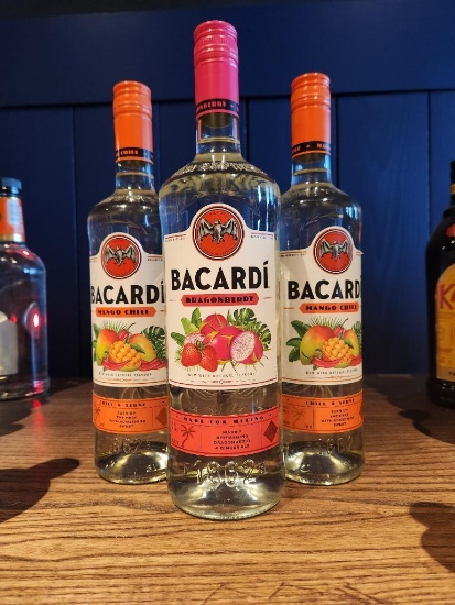 3 Bottles - Bacardi Dragonberry & Mango Chile Rum 1L