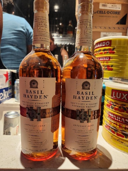 2 Bottles of Basil Hayden Kentucky Bourbon Whiskey 1L