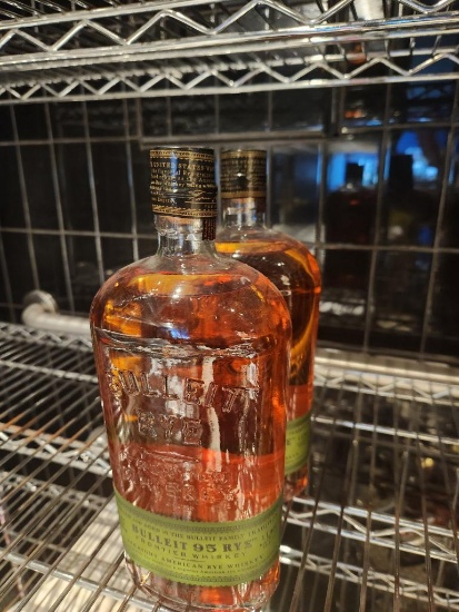 2 Bottles of Bulleit 95 Rye Bourbon 1L