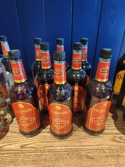 8 Bottles of Mr. Boston Amaretto 1L